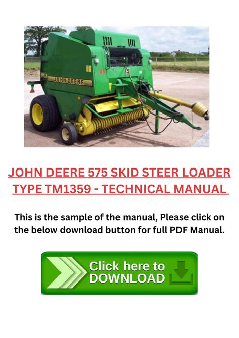 john deere 575 skid steer technical manual|john deere skid steer pricing.